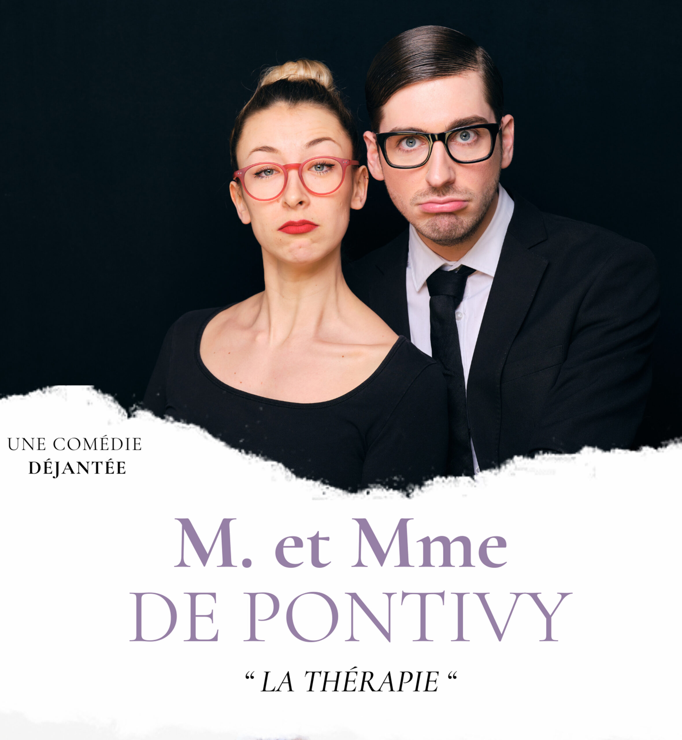 On peut voir l'affiche de M. et Mmee de pontivy  le spectacle comédie drôle au Cabaret le Patis. 